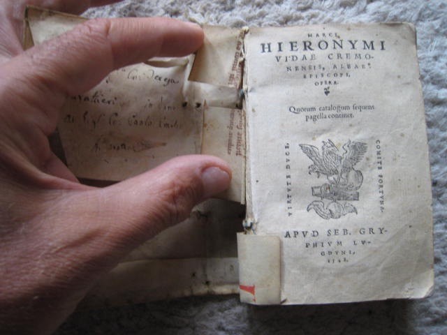 Vida, Œuvres poétiques, plein vélin, 1548
