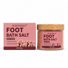 Foot Bath Salt 200g Rose Scented Soak Crystals Softening Dry Feet Home Spa 1 Jar