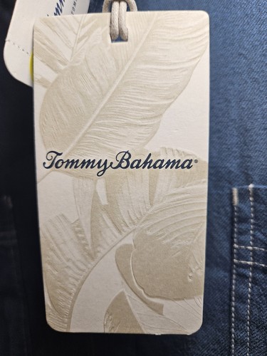Camisa Para Hombres Tommy Bahama Hoguera Playa Franela LS Abotonada Azul Kingfish Talla XL - Imagen 16 de 17