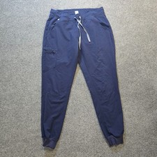 FIGS Pants Women Large Tall Blue Joggers Scrub Stretch Pockets Technical Medical