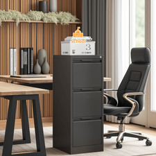 Locking Metal File Storage Cabinet with 3 Drawers for Home Office Filing Cabinet