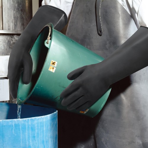 Heavy Duty Rubber Gloves Long Rubber Gloves Drain PPE Safety Gloves Chemical - Picture 5 of 5