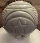 Vintage Moons & Stars White Milk Glass Embossed Lightning Rod Ball