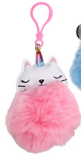 new Cute and Colorful Pom Pom Character Keychain,unicorn