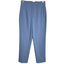 Zara Blue High Waist Pleated Tapered Dress Pants Work Trousers Medium
