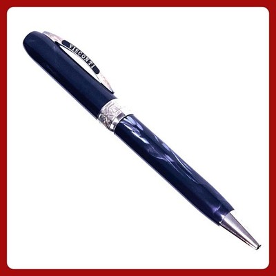 Visconti Rembrandt Ballpoint Pen Black Variegated Resin Italian Luxury EUC W/3 R