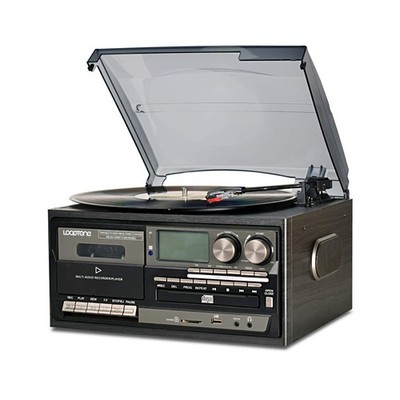LoopTone Vinyl Record Player 9 in 1 3 Speed Bluetooth Vintage Turntable Black