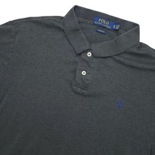 Polo Ralph Lauren Polo Shirt Mens XL Gray Solid Classic Fit Cotton Pony Logo Top