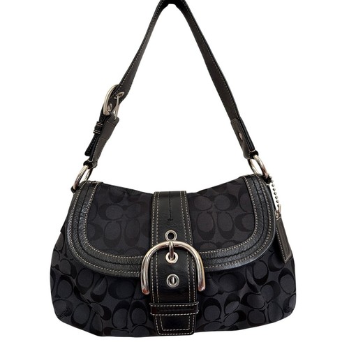 Coach Signature Soho Hobo Shoulder Bag Black Y2K 90s Purse C Canvas Vintage