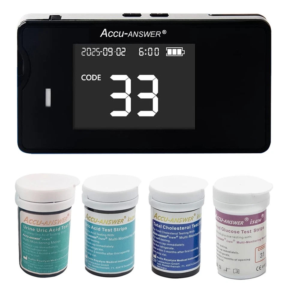 Multifunction Monitor Blood Uric Acid Test BG Urine Uric Acid Total Cholesterol - Image 3 of 4