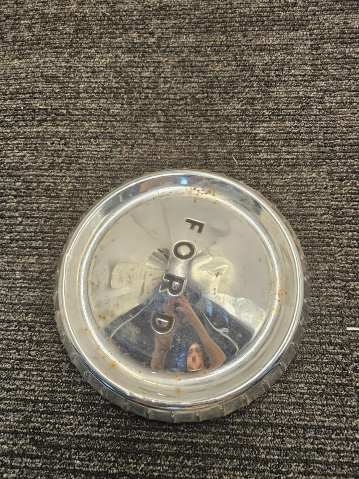 (QTY 2) Falcon Dog Dish Hub Cap Center Hub Cap For 50's 1960s Vintage Ford *USED - Image 3 of 4