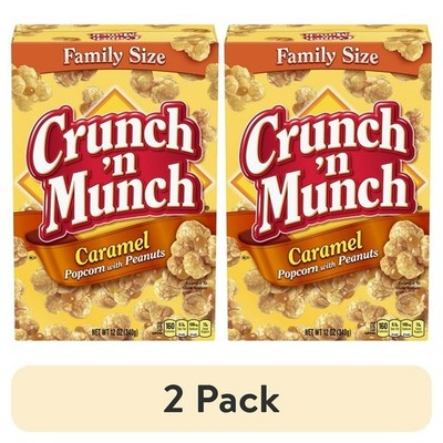 (2-Pack) CRUNCH 'N MUNCH Caramel Popcorn with Peanuts, 12 oz Each