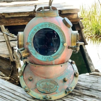 Mark V Rare Antique Diving Divers Helmet Vintage Navy Us Sea Deep Scuba ...