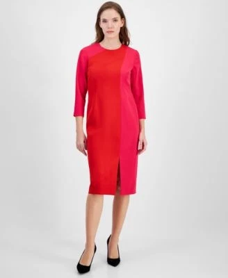 Anne Klein Womens Colorblocked 34-Sleev Pink 91309258247 10 RT $139.0 #2