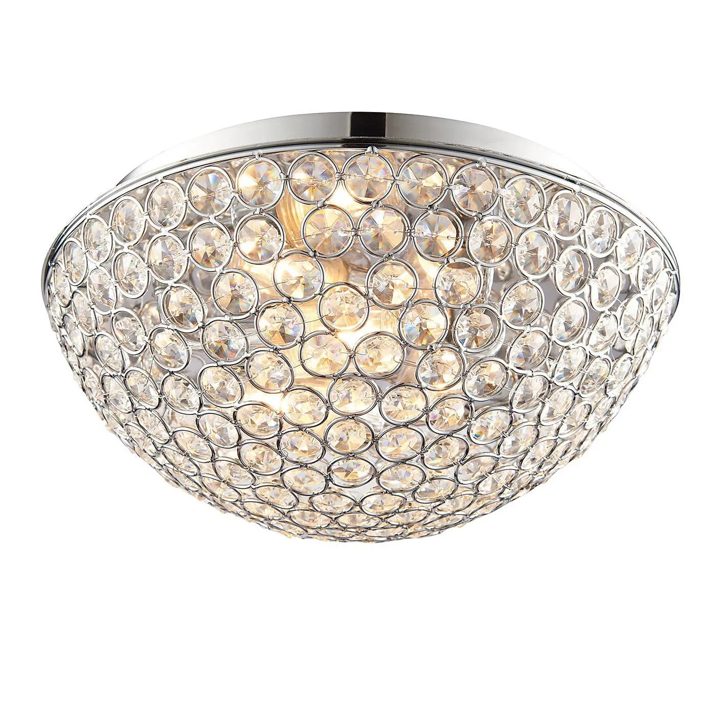 Luminosa Chryla 3 Light Bathroom Flush Ceiling Light Chrome RRP £104