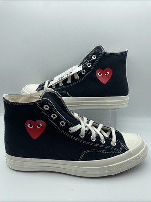Converse Chuck 70 High Comme Des Garçons CDG Play weiß schwarz Schuhe UK 12