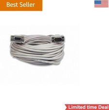 DB9 Serial RS232 Extension Cable 50 ft 9 Pin Male Female Straight Through Gray