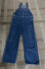 Dickies Dungarees Adult 38x32 Blue Bib Overalls Denim Work Wear Carpenter Mens