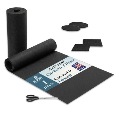 Activated Carbon Filter Pad - Cut to Fit Air Vent Filters 16'' x 48'' x 0.2''