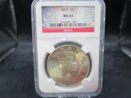1923 US Peace Silver Dollar NGC MS 63