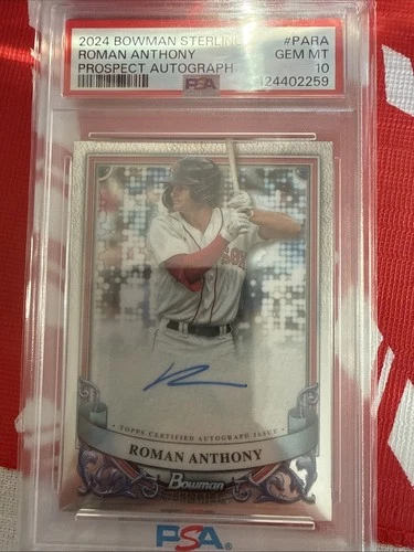 2024 Bowman Sterling Roman Anthony Prospect Autograph Refractor PSA 10 - Red Sox