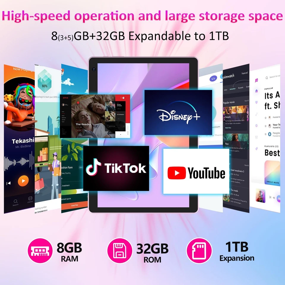10 inch Android 15 Tablet, 8GB RAM 32GB ROM Powerful Quad-core CPU, 1280*800 ... - Image 3 of 4