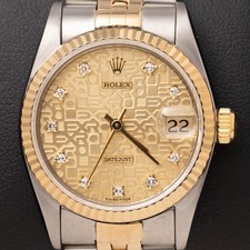 Rolex Datejust 68273 Orologio Donna Cassa 31 mm Fluted Champagne Dial