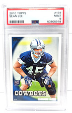 2010 Topps SEAN LEE RC Rookie Football Card PSA 9 MINT