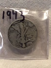 C166- 1943 - US .9000 Silver Walking Liberty Half Dollar Coin VG8