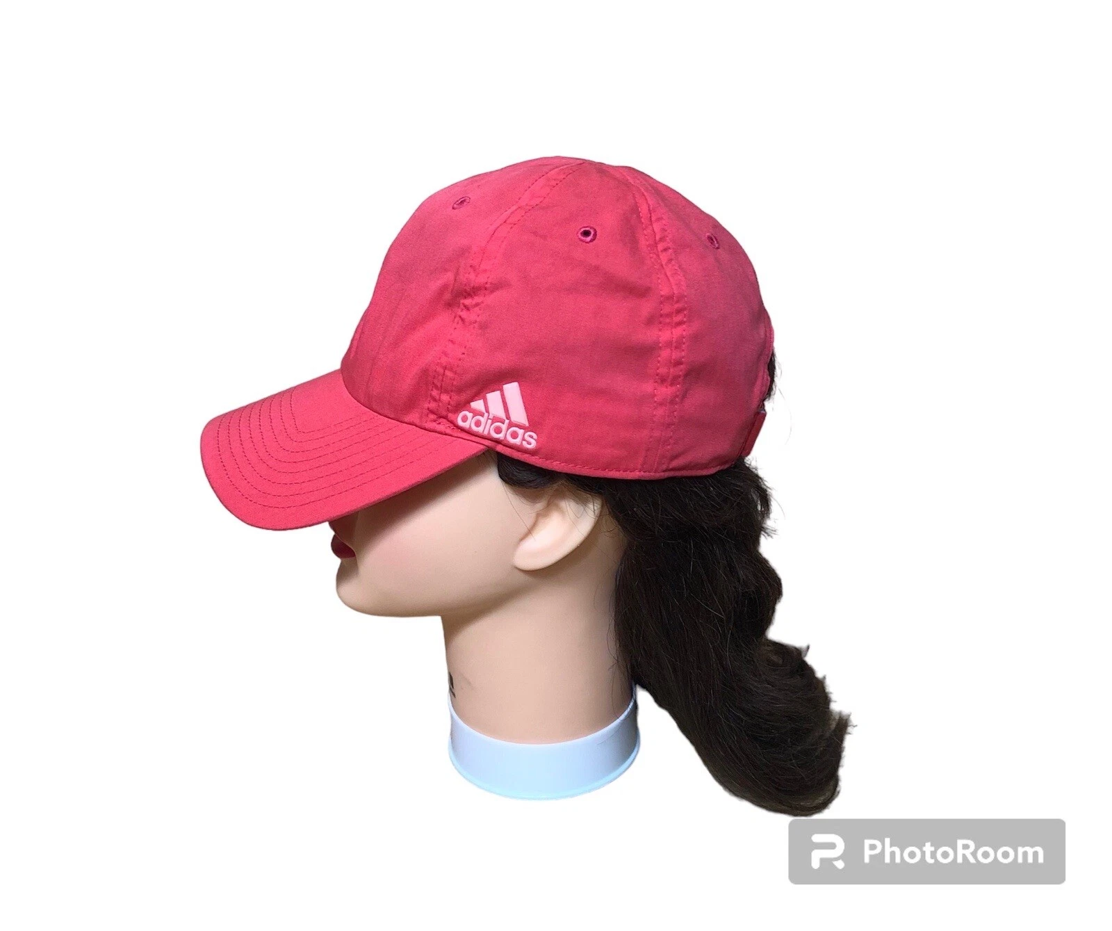 Adidas 3 Stripes Coral Hat Cap Womens One Size Lightweight Cotton Blend.