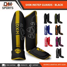 DXM SPORTS Shin Instep Guards MMA Leg Foot Pad Muay Thai Kick Boxing Training