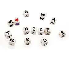 12mm Ceramic Alphabet Beads  12mm Ceramic Letter Beads