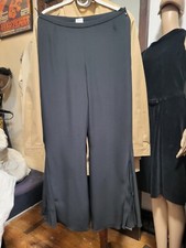 Armani Collezioni Black Acetate Silk Flared Bottom Pants 6