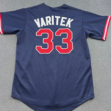 Vintage Majestic MLB Boston Red Sox Jason Varitek 33 Navy Jersey Large Blue