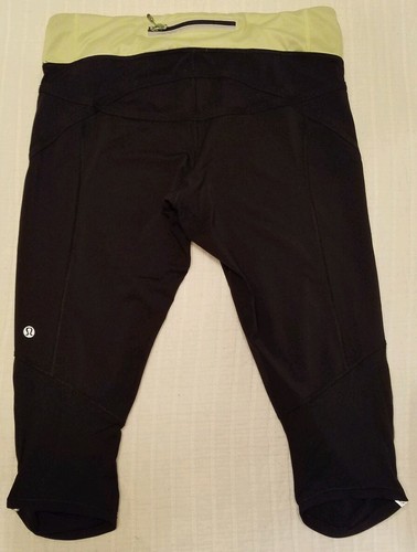 Lululemon Crop Leggings Black Lime 