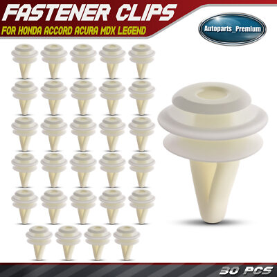 30Pcs 10.5 mm Triple Head Fasteners Trim Panel Retainer for Honda Accord Acura