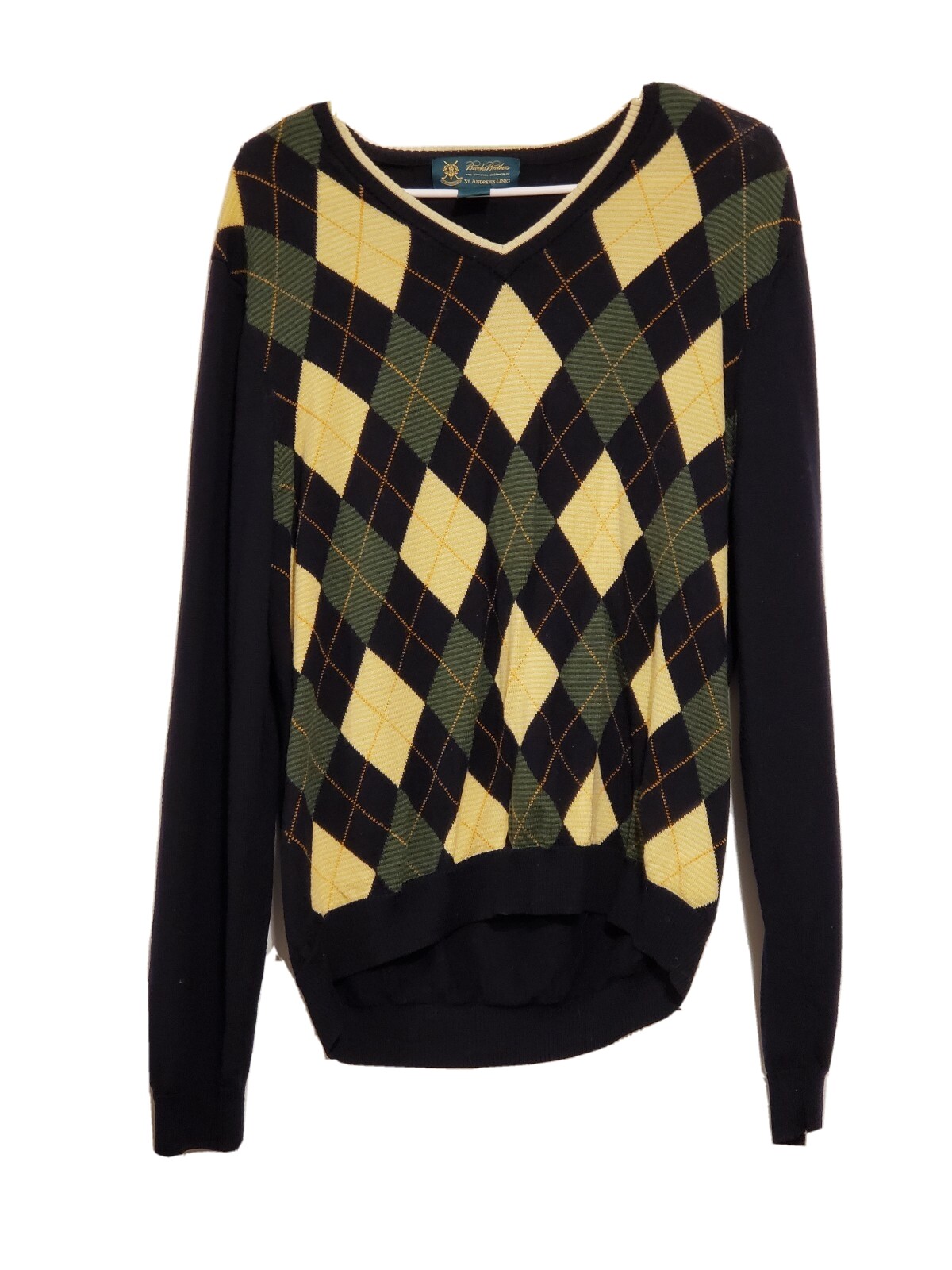 Vintage Brooks Brothers St. Andrew Links SZL Merino Wool Soft Sweater