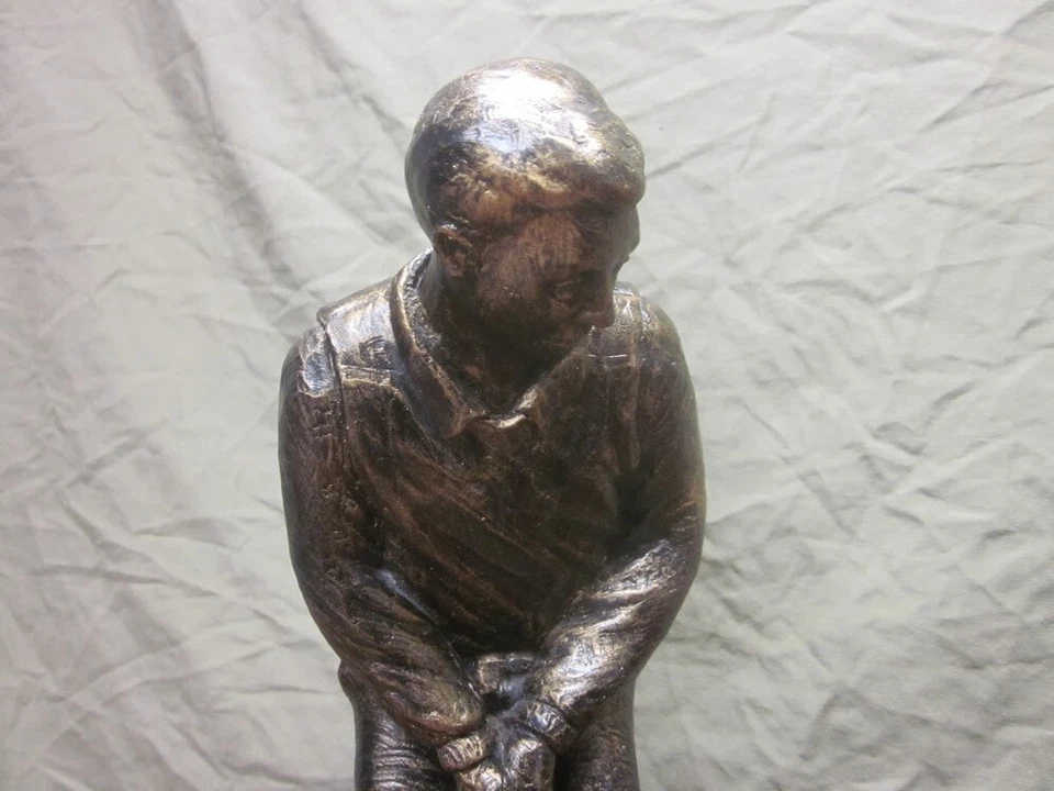 Estatua escultura vintage 1991 West Art bronce golfista poniendo 16" - única en su clase Foto 4 de 4