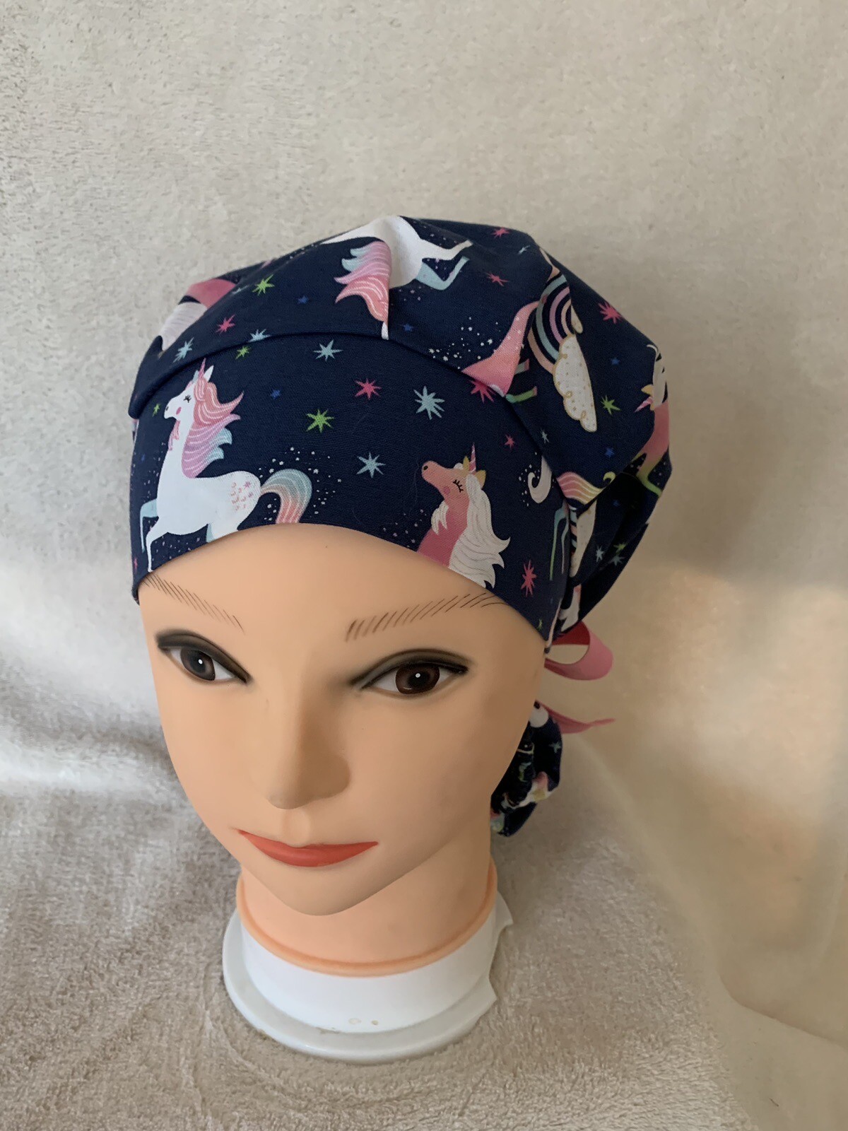 Unicorn Ponytail scrub cap medical hat surgical Bouffant eBay