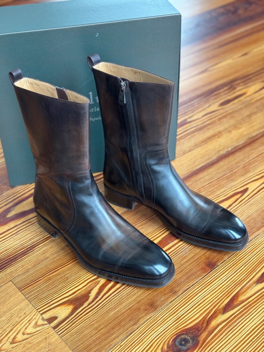 Men's Berluti Side Zip Boots Men's Berluti Side Zip Boots
