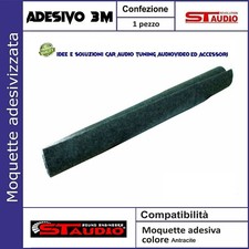 MOQUETTE ADESIVA colore ANTRACITE PER RIVESTIMENTO CASSE PANNELLI INTERNI AUTO 