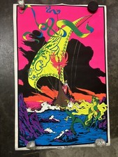 The Viking 1971 black light poster vintage psychedelic C2506