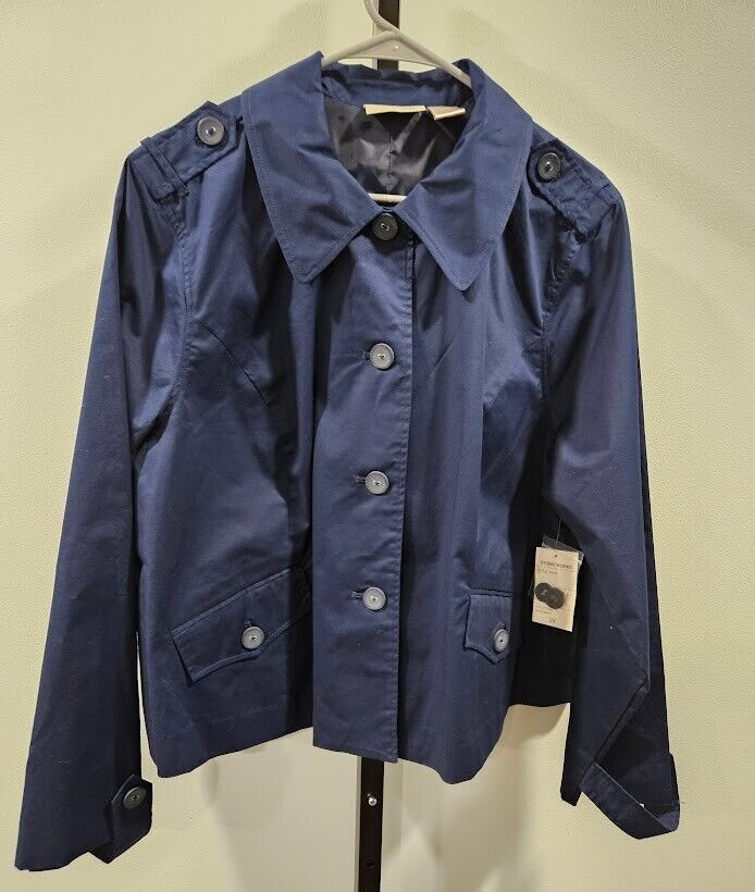 Studio Works Women's Plus Jacket Navy Blue 2X - NWT S Spring Fall Lining Chic