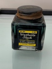 Sanford's Ink Bottle 037 Washable Black School  Home, Made in USA e1017