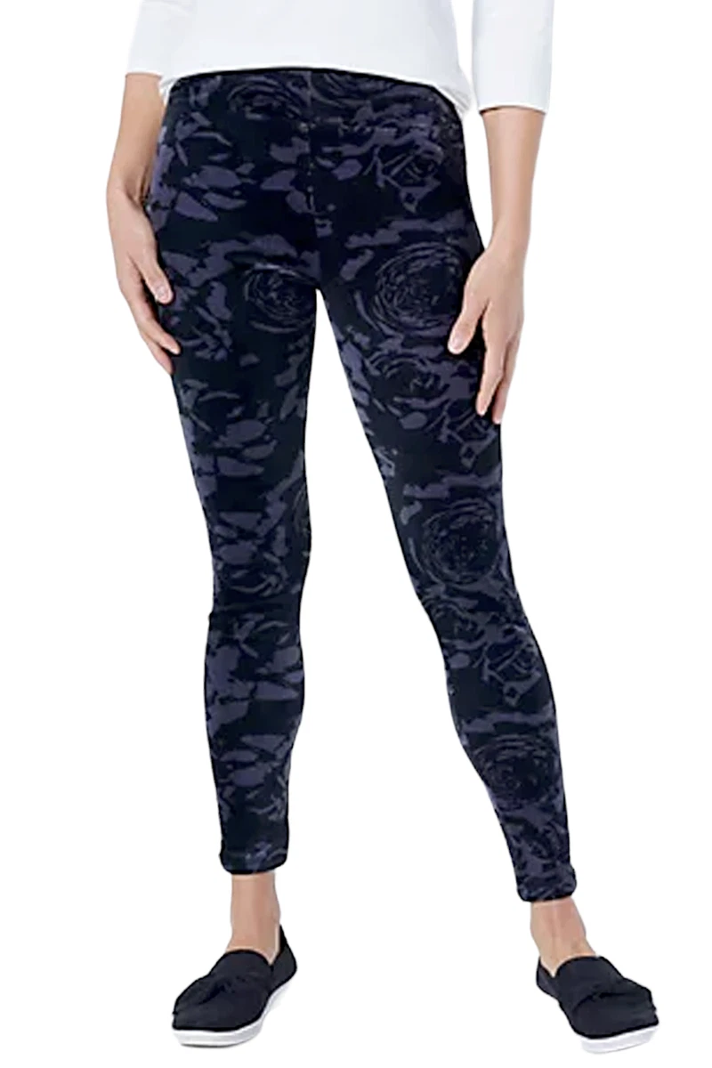 Women's Velour Leggings Cuddl Duds Plush Velour Tights – Soft