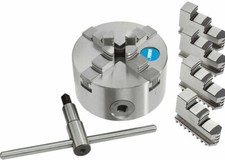 Mandrino autocentrante FERVI di precisione tornio Ø 80 mm 4 + 4 griffe + chiave