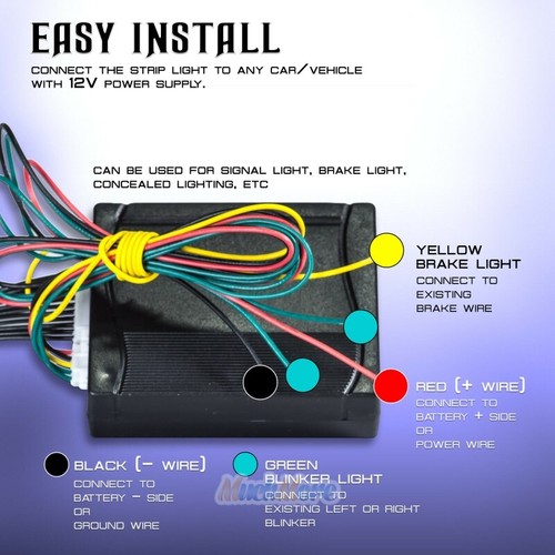 4X 22in 7 Color 48LED RGB Knight Rider Scanner Flash Car Strobe Light w/ Remote - Picture 6 of 16