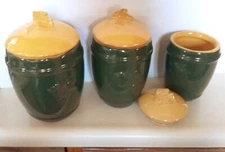 Kitchen Cannisters & lids Ceramic Napa Style Michael Cihiarello Set Of 3 NWOT