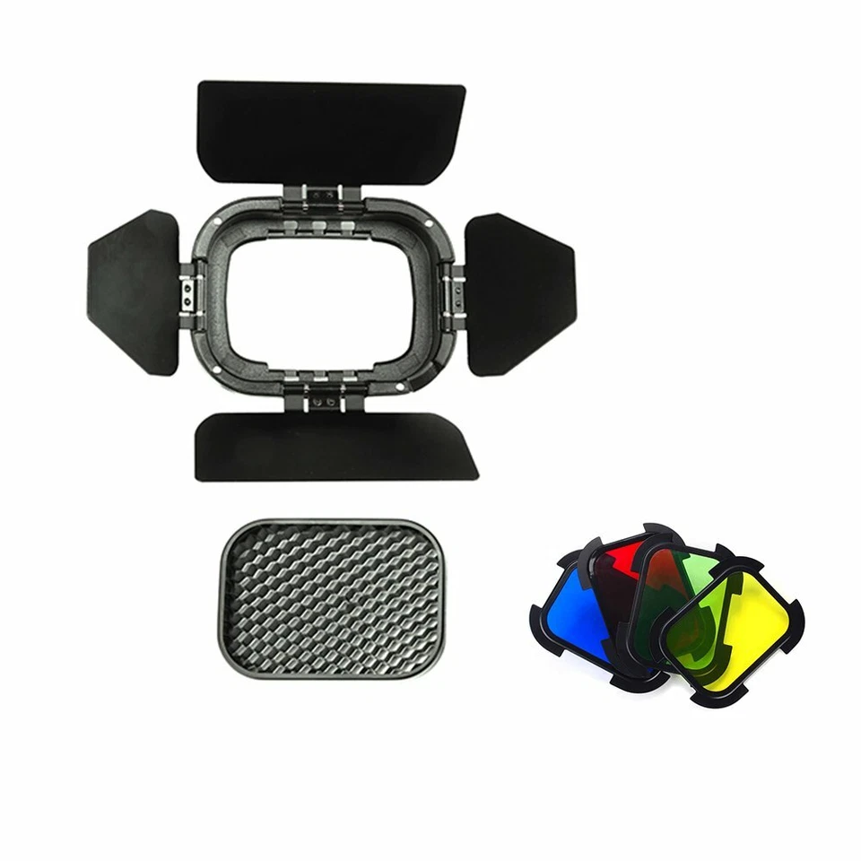 US Godox BD-07 Barn Door Honeycomb Grid Color Filter Set For Flash AD200 A200Pro - Image 2 of 4