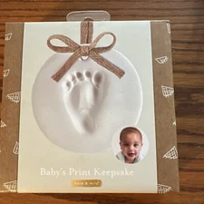 Baby’s Print Keepsake Clay Handprint Footprint Ornament 